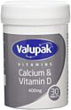 Valupak, Vitamins Supplements Calcium Vitamin D 400mg, Tablets, 30 